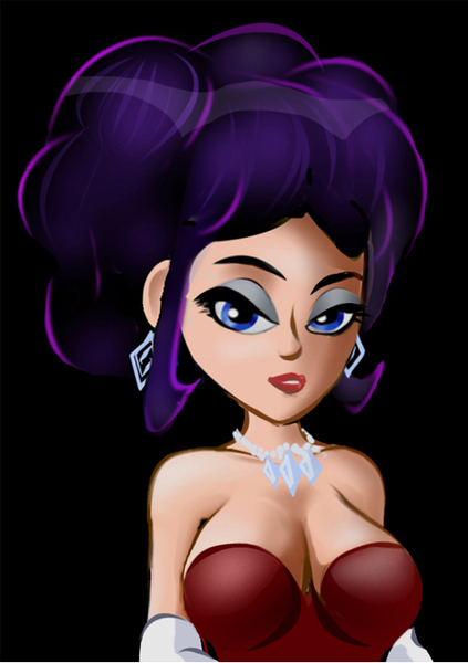 Size: 487x690 | Tagged: alternate hairstyle, artist:ltrm35a2, bedroom eyes, breasts, bust, busty rarity, cleavage, derpibooru import, earring, female, human, humanized, lipstick, looking at you, necklace, piercing, rarity, red dress, safe, solo