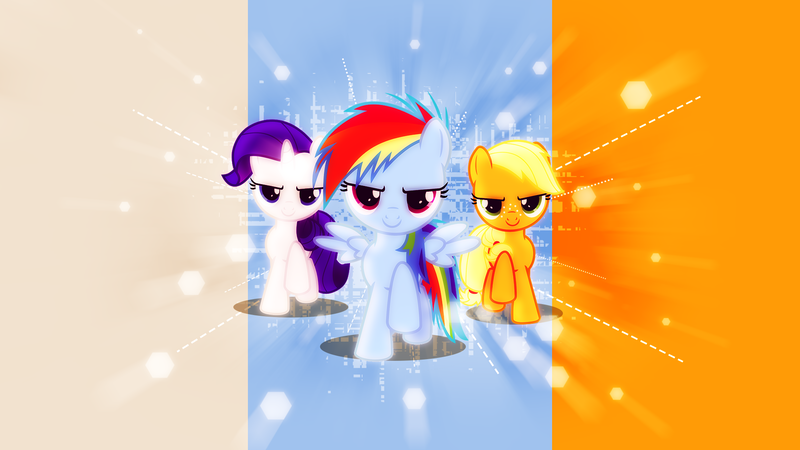 Size: 1920x1080 | Tagged: applejack, artist:antylavx, artist:s.guri, derpibooru import, edit, filly applejack, filly rainbow dash, filly rarity, hearts as strong as horses, looking at you, marching, rainbow dash, rarity, safe, vector, wallpaper