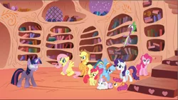 Size: 1450x813 | Tagged: apple bloom, applejack, cutie mark crusaders, derpibooru import, evil twilight, fluttershy, mane six, pinkie pie, rainbow dash, rarity, safe, scootaloo, spike, sweetie belle, twilight sparkle