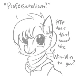 Size: 792x792 | Tagged: safe, artist:tjpones, derpibooru import, ms. harshwhinny, pony, black and white, cute, grayscale, monochrome, ms. cutewhinny, professionalism, solo