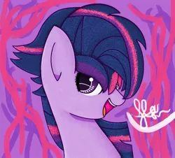 Size: 1308x1180 | Tagged: alternate hairstyle, artist:applejacks2, derpibooru import, punklight sparkle, safe, solo, twilight sparkle