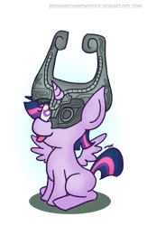 Size: 600x918 | Tagged: safe, artist:greenlinzerd, derpibooru import, twilight sparkle, twilight sparkle (alicorn), alicorn, pony, crossover, cute, female, filly, fused shadow, mare, midna, midna sparkle, pun, simple background, solo, the legend of zelda, the legend of zelda: twilight princess, tongue out, transparent background, twiabetes, younger
