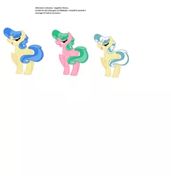 Size: 1206x1238 | Tagged: alternate costumes, blind bag pony, derpibooru import, g3.0, recolor, safe, sapphire shores, text