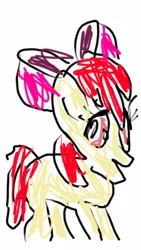Size: 576x1024 | Tagged: 1000 hours in ms paint, apple bloom, artist:rocketsex, derpibooru import, ms paint, rosek bloom, safe, simple background, solo, white background