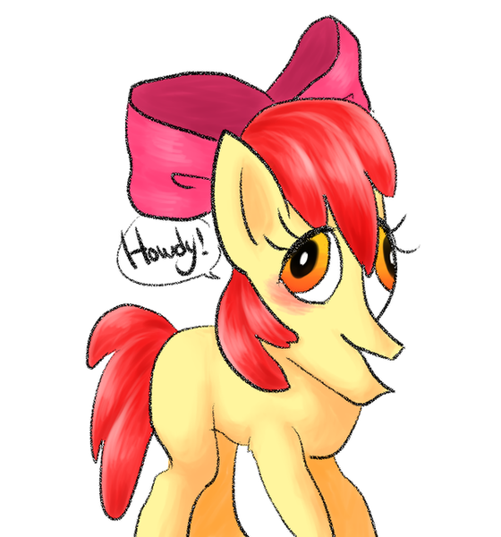 Size: 599x642 | Tagged: apple bloom, artist:shining_dog, derpibooru import, rosek bloom, safe, solo