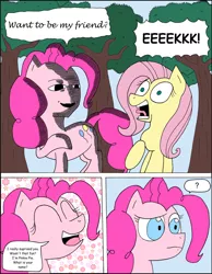 Size: 1024x1322 | Tagged: artist:average-00, comic, comic:opposites, derpibooru import, faic, fluttershy, one punch man, panic, pinkie pie, safe