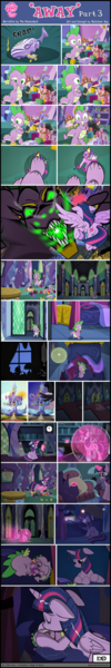 Size: 1435x8633 | Tagged: semi-grimdark, artist:dsana, derpibooru import, spike, twilight sparkle, twilight sparkle (alicorn), alicorn, pony, comic:away, comic, crying, feels, female, floppy ears, mama twilight, mare, regret, sleeping