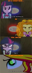 Size: 893x2000 | Tagged: safe, derpibooru import, edit, screencap, adagio dazzle, sci-twi, sunset shimmer, twilight sparkle, equestria girls, friendship games, rainbow rocks, crossover, determination, determined, glasses, hajime no ippo, karaoke