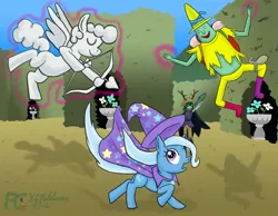 Size: 999x774 | Tagged: safe, artist:kelseyleah, derpibooru import, trixie, pony, unicorn, adventure time, crossover, female, magic man, mare