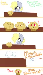 Size: 4000x7000 | Tagged: safe, artist:lynchristina, derpibooru import, derpy hooves, :p, :t, comic, crying, cute, eyes on the prize, filly, filly derpy, food, frown, heart, muffin, open mouth, sad, smiling, tongue out, wide eyes, worried