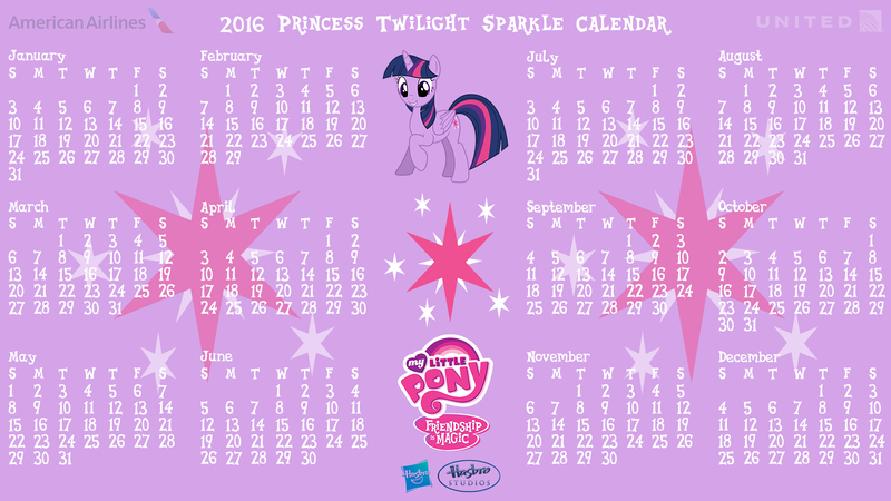 Size: 1920x1080 | Tagged: safe, artist:allencnguyen, derpibooru import, twilight sparkle, twilight sparkle (alicorn), alicorn, pony, american airlines, calendar, cutie mark, female, hasbro, logo, mare, my little pony logo, travel, united airlines, vector, wallpaper