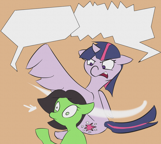 Size: 1144x1024 | Tagged: safe, artist:lazynore, derpibooru import, twilight sparkle, twilight sparkle (alicorn), oc, oc:anonfilly, alicorn, earth pony, pony, /mlp/, batman slaps robin, blank, exploitable, female, filly, floppy ears, frown, glare, mare, my parents are dead, open mouth, slap, template, wide eyes, wing slap
