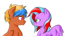 Size: 1372x753 | Tagged: safe, artist:tomcolt15, derpibooru import, oc, oc:cortland, oc:streak, unofficial characters only, offspring, parent:big macintosh, parent:rainbow dash, parents:rainbowmac, twins