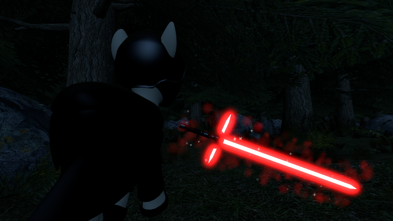 Size: 1280x720 | Tagged: artist:kombatantchampion, crossguard lightsaber, dark, derpibooru import, forest, kylo ren, lightsaber, night, ponified, safe, solo, star wars, star wars: the force awakens, weapon