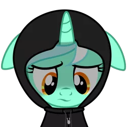Size: 2000x2000 | Tagged: artist:ruinedomega, background pony, clothes, derpibooru import, fanfic:background pony, floppy ears, hoodie, inkscape, lyra heartstrings, ponyscape, sad, safe, simple background, solo, transparent background, vector