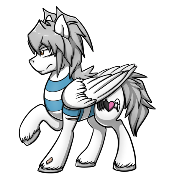 Size: 720x720 | Tagged: artist:deyogee, clothes, derpibooru import, partial nudity, ponified, safe, scar, simple background, solo, transparent background, unshorn fetlocks, yami bakura, yu-gi-oh!