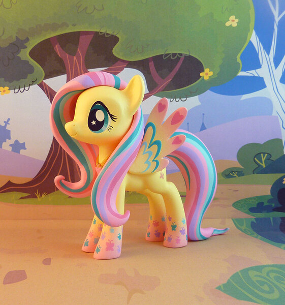 Size: 842x900 | Tagged: safe, artist:krowzivitch, derpibooru import, fluttershy, pegasus, pony, craft, figurine, photo, rainbow power, sculpture, solo, starry eyes, traditional art