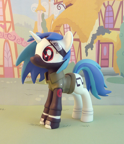 Size: 816x950 | Tagged: artist:krowzivitch, clothes, craft, derpibooru import, figurine, hatake kakashi, mangekyo sharingan, naruto, photo, ponified, safe, sculpture, sharingan, solo, traditional art, vinyl scratch