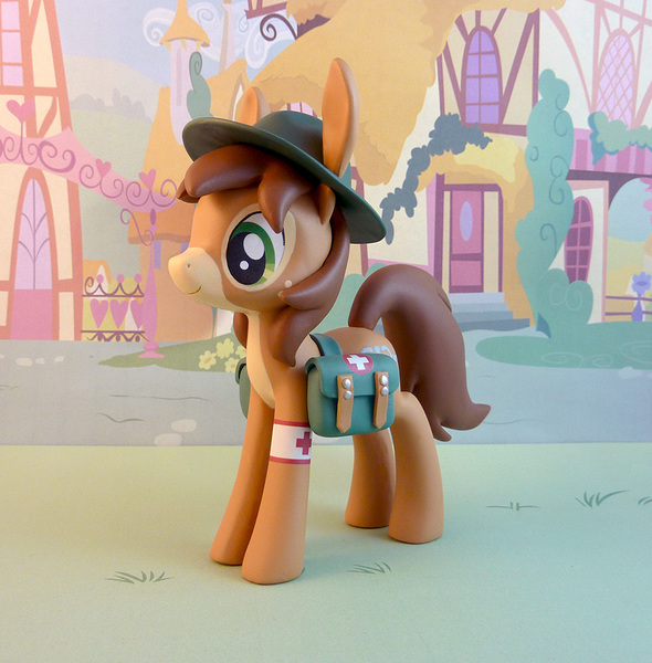 Size: 900x915 | Tagged: artist:krowzivitch, craft, derpibooru import, figurine, freckles, hat, medical pony, mule, oc, oc:charlie foxtrot, photo, saddle bag, safe, sculpture, solo, traditional art, unofficial characters only