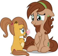 Size: 2494x2381 | Tagged: artist:zacatron94, crying, derpibooru import, female, filly, flower, oc, oc:cynthia ezthro, oc:jade verdi, safe, tears of joy, unofficial characters only