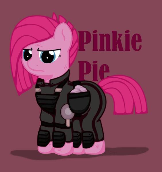 Size: 968x1030 | Tagged: alternate timeline, apinkalypse pie, artist:ljdamz1119, clothes, crystal war timeline, derpibooru import, pinkamena diane pie, pinkie pie, safe, solo, the cutie re-mark, uniform