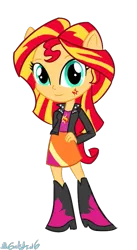 Size: 467x850 | Tagged: safe, artist:nickdallas, derpibooru import, sunset shimmer, equestria girls, clothes, doll, equestria girls minis, pony ears, skirt, solo, toy