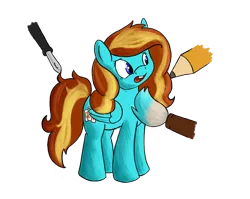 Size: 2500x1994 | Tagged: safe, artist:greenfinger, derpibooru import, oc, oc:ilovekimpossiblealot, unofficial characters only, pegasus, pony, brush, drawn into existence, pen, pencil, simple background, transparent background