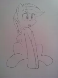 Size: 1920x2560 | Tagged: safe, artist:snowy_sprinkles, derpibooru import, rainbow dash, cute, drawing, monochrome, solo, traditional art