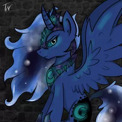 Size: 1000x1000 | Tagged: artist:kennyteya, derpibooru import, princess luna, safe, sitting, solo