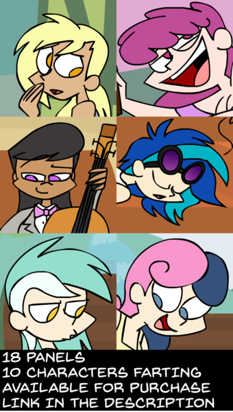 Size: 720x1272 | Tagged: artist:animatedjames, artist:weirdoanimatedjames, background human, background pony, berry punch, berryshine, bon bon, comic, derpibooru import, derpy hooves, fart fetish, human, humanized, lyra heartstrings, octavia melody, questionable, sweetie drops, vinyl scratch