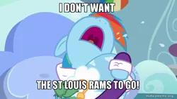 Size: 800x450 | Tagged: american football, crying, derpibooru import, edit, edited screencap, los angeles rams, meme, nfl, obligatory pony, rainbow dash, safe, screencap, st. louis rams, tanks for the memories, volumetric mouth