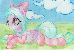 Size: 5154x3464 | Tagged: safe, artist:emberslament, derpibooru import, flitter, pegasus, pony, clothes, cute, flitterbetes, socks, solo, striped socks, traditional art