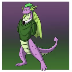 Size: 700x700 | Tagged: adult spike, alternate universe, artist:foxenawolf, commission, crossover, derpibooru import, dragon, older, older spike, safe, solo, spike, winged spike, wings, x-com, xcom 2