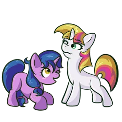 Size: 1024x1024 | Tagged: safe, derpibooru import, oc, oc:dawn glimmer, oc:magic spark, unofficial characters only, magical lesbian spawn, offspring, parent:applejack, parents:twijack, parent:twilight sparkle, simple background, sisters, transparent background