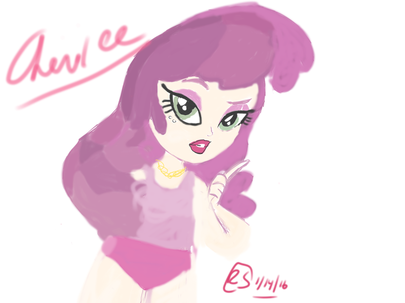 Size: 1280x960 | Tagged: safe, derpibooru import, cheerilee, equestria girls, friendship games, drawing, lipstick, solo