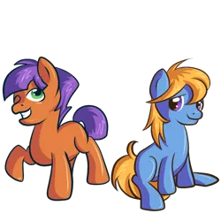 Size: 1024x1024 | Tagged: artist:catnipfairy, brothers, derpibooru import, magical lesbian spawn, oc, oc:apple star, oc:magic apple, offspring, parent:applejack, parents:twijack, parent:twilight sparkle, safe, simple background, transparent background, twins, unofficial characters only