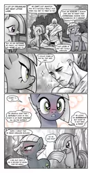 Size: 665x1252 | Tagged: safe, artist:pencils, derpibooru import, limestone pie, marble pie, oc, oc:anon, earth pony, human, pony, comic:anon's pie adventure, barefoot, bishie sparkles, blushing, clothes, comic, crush, cute, eyes closed, feet, female, floppy ears, frown, glare, handsome, happy, human fetish, human male, limabetes, limetsun pie, male, marblebetes, mare, monochrome, nose wrinkle, open mouth, scrunchy face, sitting, smiling, sparkles, stupid sexy anon, toga, tsundere, unconscious, when she smiles, wide eyes