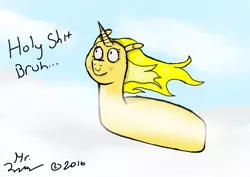 Size: 966x685 | Tagged: artist:mrzigginator, cloud, derpibooru import, food, horse, majestic as fuck, oc, safe, sketchbook pro, sky, the amazing twinkie horse, twinkie horse, twinkies, unofficial characters only, vulgar, what has science done
