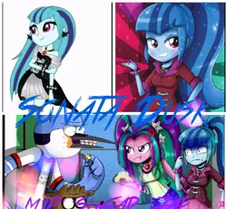 Size: 480x444 | Tagged: safe, artist:mlp_sugar_zap, artist:the-butch-x, derpibooru import, aria blaze, sonata dusk, equestria girls, chips, food, mordecai, mordecai and rigby, nachos, regular show, rigby, sunburst background, taco