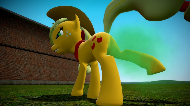 Size: 1920x1080 | Tagged: 3d, applejack, artist:tacko marceno, derpibooru import, fart, gmod, safe, solo