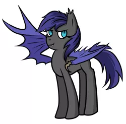 Size: 1905x1871 | Tagged: safe, artist:itsnotdaijoubu, derpibooru import, oc, oc:au hasard, unofficial characters only, bat pony, pony, fangs, looking at you, salute, slit eyes, smirk, solo