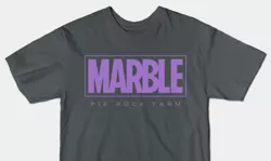 Size: 559x334 | Tagged: artist:mikej, clothes, derpibooru import, marble pie, pie family, pie sisters, purple text, rock farm, safe, shirt, shirt design