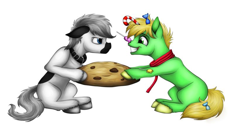 Size: 5120x2880 | Tagged: safe, artist:lupiarts, derpibooru import, oc, oc:snoopy stallion, oc:sugar high, unofficial characters only, earth pony, pony, absurd resolution, candy, candy cane, colt, cookie, cute, eyes on the prize, fight, floppy ears, fluffy, food, frown, giant cookie, glare, grin, lollipop, male, pulling, simple background, sitting, smiling, squee, transparent background, tug of war, unshorn fetlocks