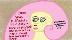 Size: 1200x675 | Tagged: abomination, artist:bonesoup, comic, comic:the tales of canterlot, derpibooru import, fluttershy, latin, middle english, nightmare fuel, safe, solo, stylistic suck