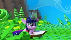 Size: 1280x720 | Tagged: artist:alstiff, book, cute, derpibooru import, glass, lego, safe, solo, twilight sparkle, youtube link