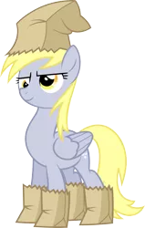 Size: 3340x5267 | Tagged: dead source, safe, artist:drakizora, derpibooru import, derpy hooves, pegasus, pony, female, majestic as fuck, mare, paper bag, paper bag princess, paper bag wizard, simple background, solo, transparent background, vector