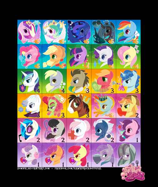 Size: 1500x1781 | Tagged: safe, artist:zombie, derpibooru import, apple bloom, applejack, big macintosh, braeburn, derpy hooves, doctor whooves, double diamond, fluttershy, marble pie, maud pie, night glider, nurse redheart, octavia melody, party favor, pinkie pie, princess cadance, princess celestia, princess luna, queen chrysalis, rainbow dash, rarity, scootaloo, shining armor, sugar belle, sweetie belle, time turner, tree hugger, trouble shoes, twilight sparkle, vinyl scratch, oc, oc:liberty, earth pony, pony, collage, cutie mark crusaders, male, ponycon nyc, stallion, watermark