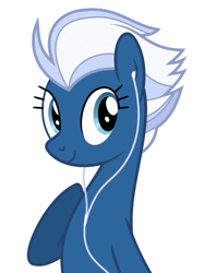 Size: 603x808 | Tagged: animated, artist:camo-pony, blinking, cute, derpibooru import, earbuds, glideabetes, night glider, safe, simple background, solo, white background