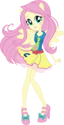 Size: 7649x14882 | Tagged: safe, artist:sugar-loop, derpibooru import, fluttershy, equestria girls, friendship games, absurd resolution, box art, clothes, high heels, lipstick, necktie, school spirit, simple background, solo, transparent background, vector, wondercolts