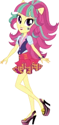 Size: 6883x14415 | Tagged: safe, artist:sugar-loop, derpibooru import, sour sweet, equestria girls, friendship games, absurd resolution, box art, clothes, crystal prep shadowbolts, high heels, lipstick, pony ears, school spirit, simple background, solo, transparent background, vector